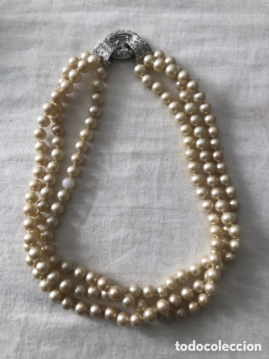 Vintage: Collar de perlas vintage de m&uacute;ltiples hebras