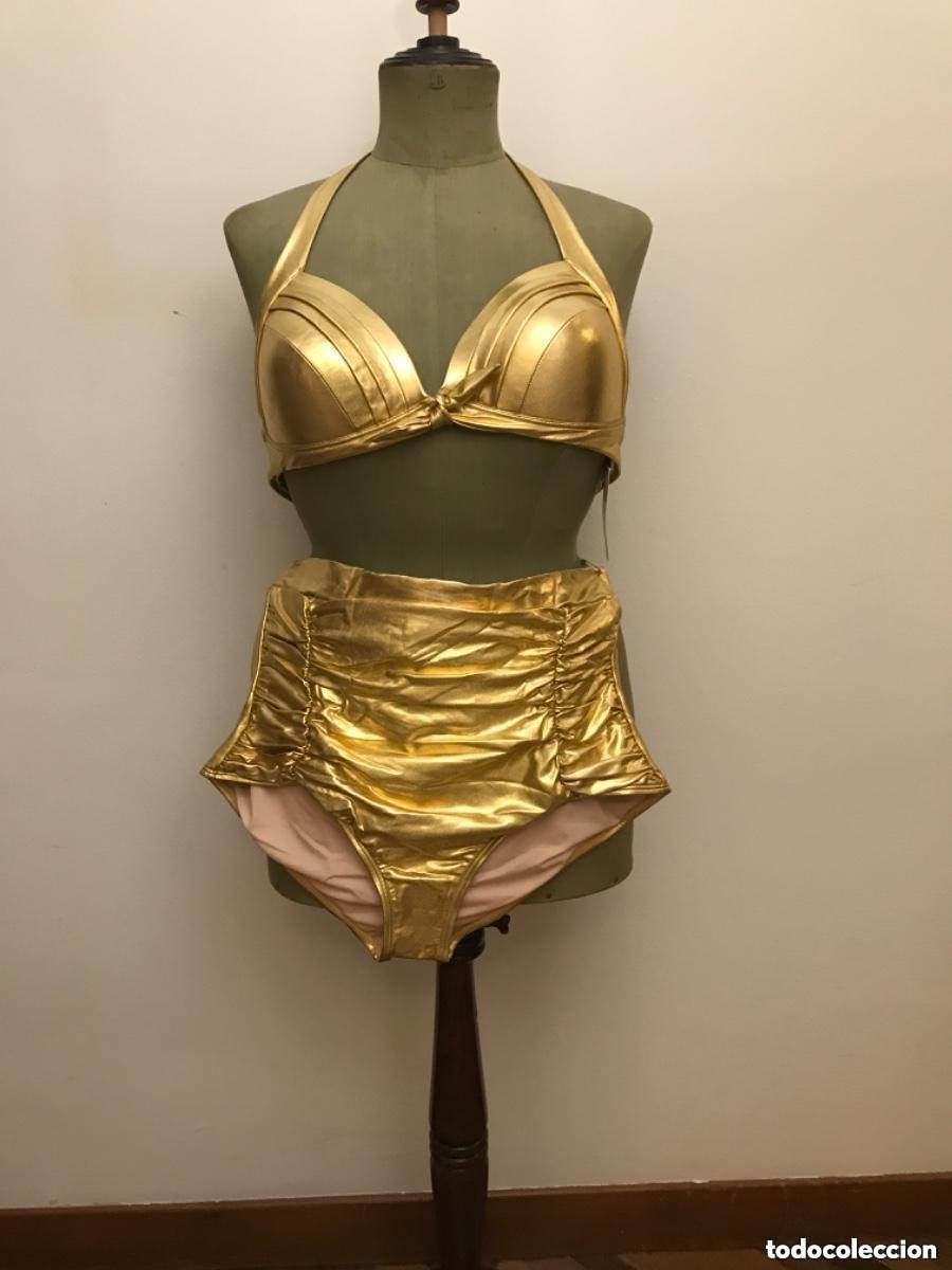 Vintage: BIKINI DORADO UNIQUE VINTAGE COLOR ORO NUEVO A ESTRENAR