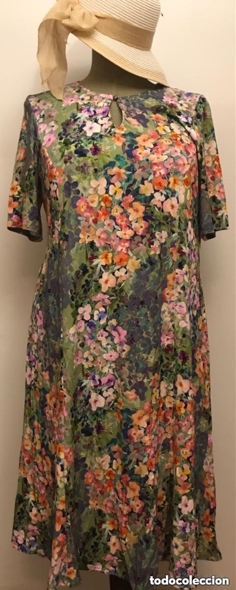 Vintage: DAVID NIEPER SUMMER DRESS VESTIDO FLORAL TALLA 22 DE PUNTO DE ALGODON