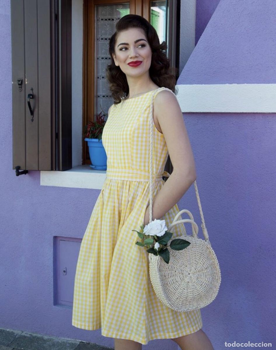 Vintage: Vestido a cuadros amarillos Lindy Bop Audrey nuevo a estrenar. Talla 22.