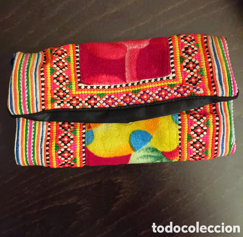 Vintage: Bolso clutch Hmong bordado | Neceser &eacute;tnico vintage hecho a mano | Bolsa boho de colores