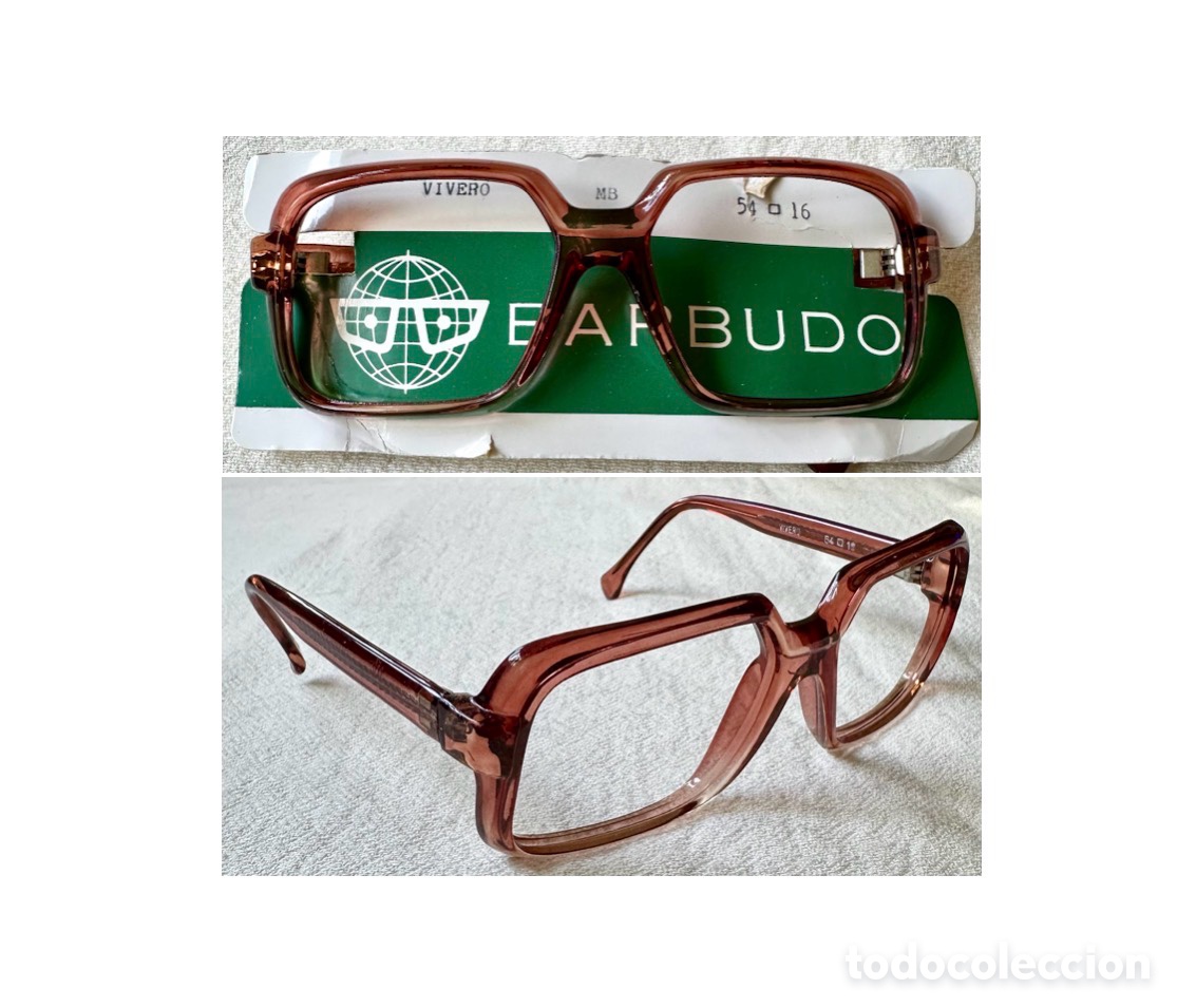 Vintage: A&ntilde;os 70, gafas de pasta. Unisex. Barbudo, modelo Vivero MB. 54-16. Nuevas.