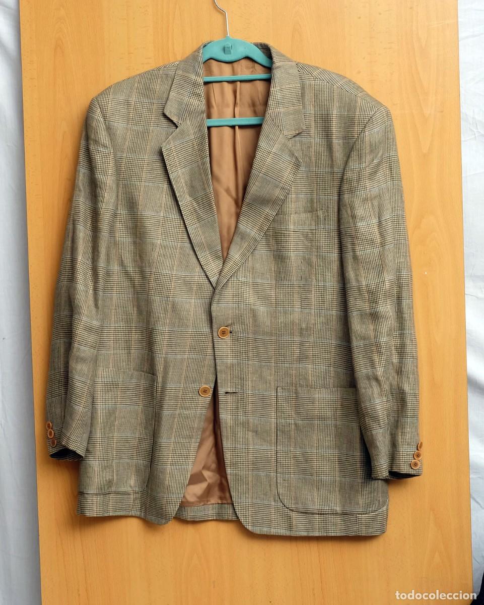 Vintage: Chaqueta americana de lino. Adolfo Dom&iacute;nguez. Talla 50