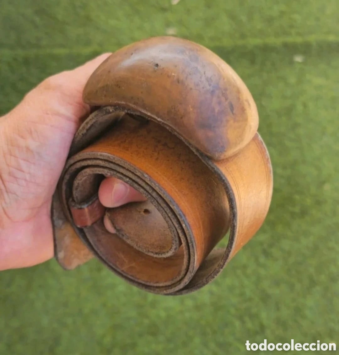 Vintage: Cintur&oacute;n vintage cuero y madera