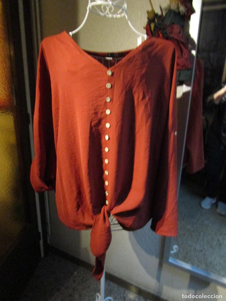 Vintage: PRECIOSA BLUSA COLOR TEJA