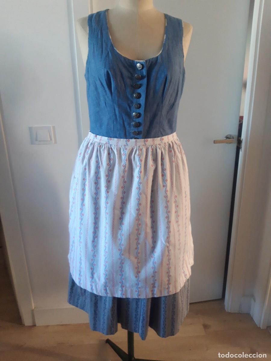 Vintage: Vestido folk de Austria en algodon talla42..