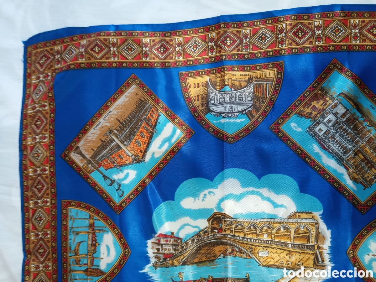 Vintage: Pa&ntilde;uelo Venecia a&ntilde;os 70 -80. Mide 67x67cm. #Vintage #retro