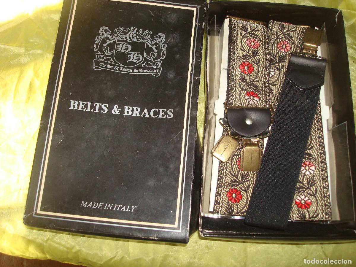 Vintage: TIRANTES EN BROCADO DE SEDA DE LA CASA BELTS & BRACES. MADE IN ITALY ( SIN USO)