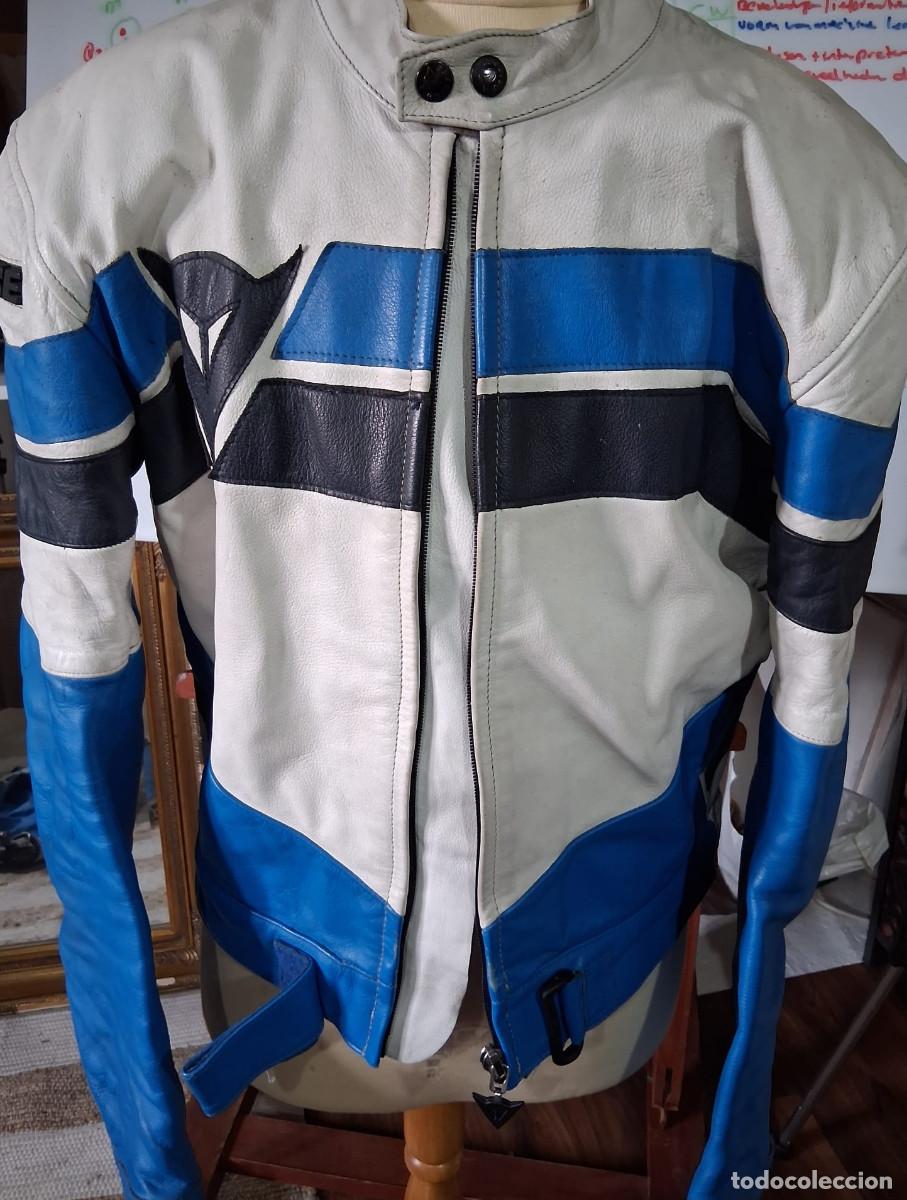 Vintage: Mono Dainese vintage de cuero talla 54 &ndash; Made in Italy &ndash; azul/blanco/negro