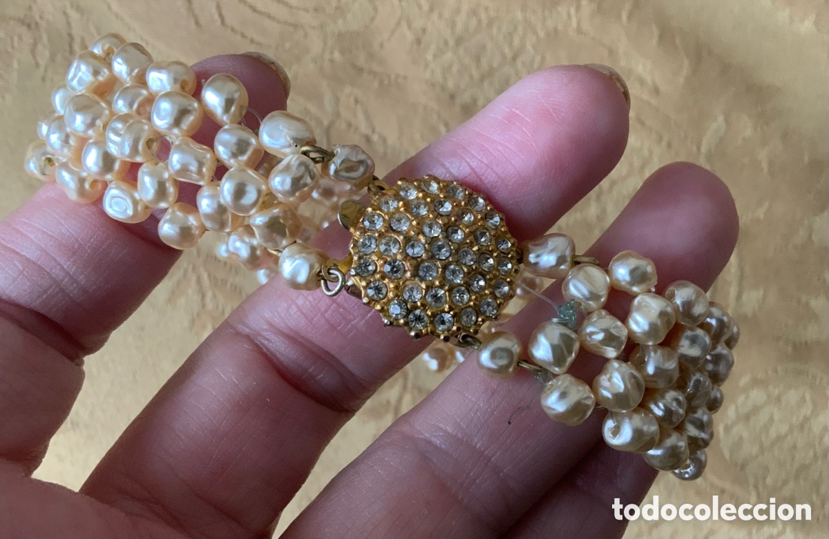 Vintage: PULSERA A&Ntilde;OS 60 PERLAS