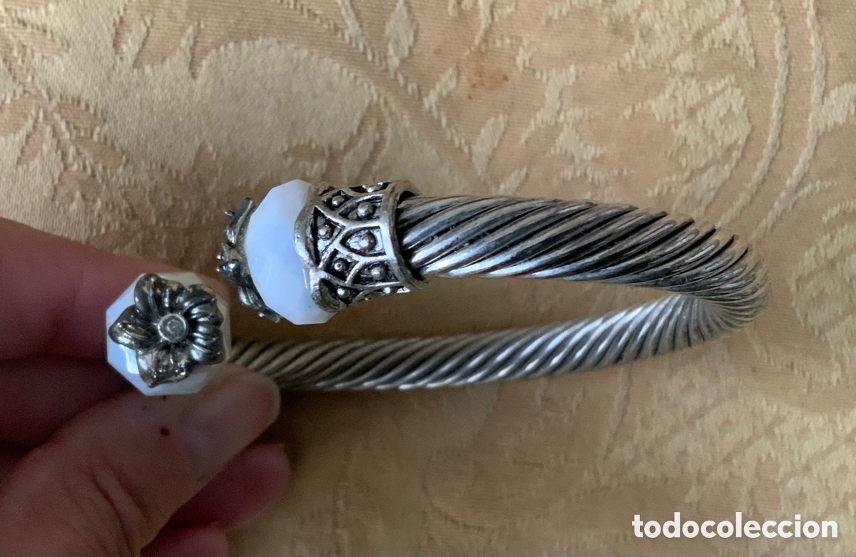 Vintage: PULSERA RIGIDA VINTAGE MATAL PLATEADO - Foto 4