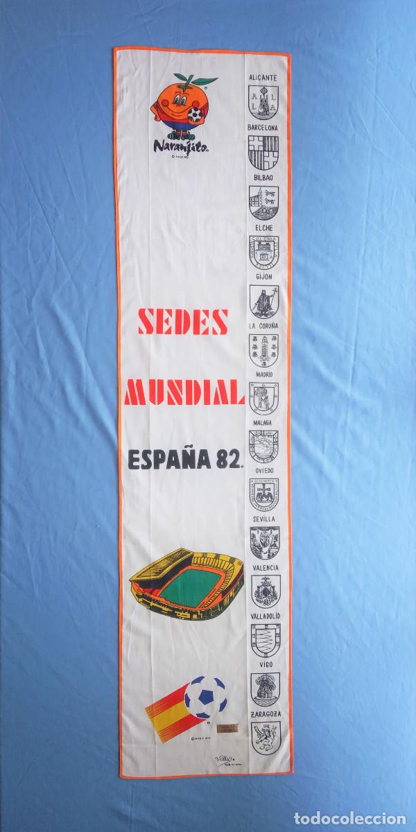 Vintage: Bufanda Vintage del Mundial Espa&ntilde;a 82 &ndash; Original de la R.F.E.F. 1979 - Naranjito &ndash; Nueva a estrenar