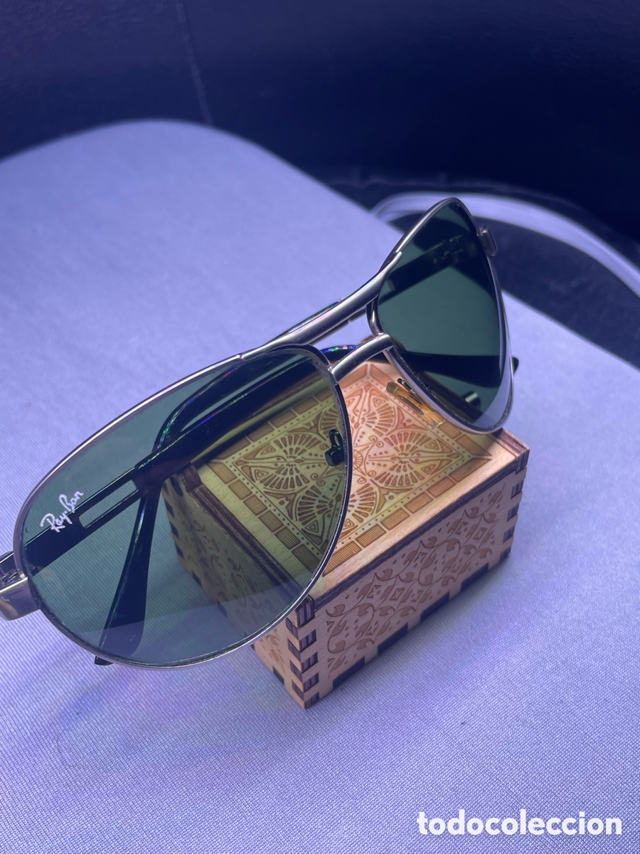 Vintage: Gafas de Sol Ray-Ban Aviator Vintage - Metal Plateado - Lentes G-15 - Detalles de Autenticidad