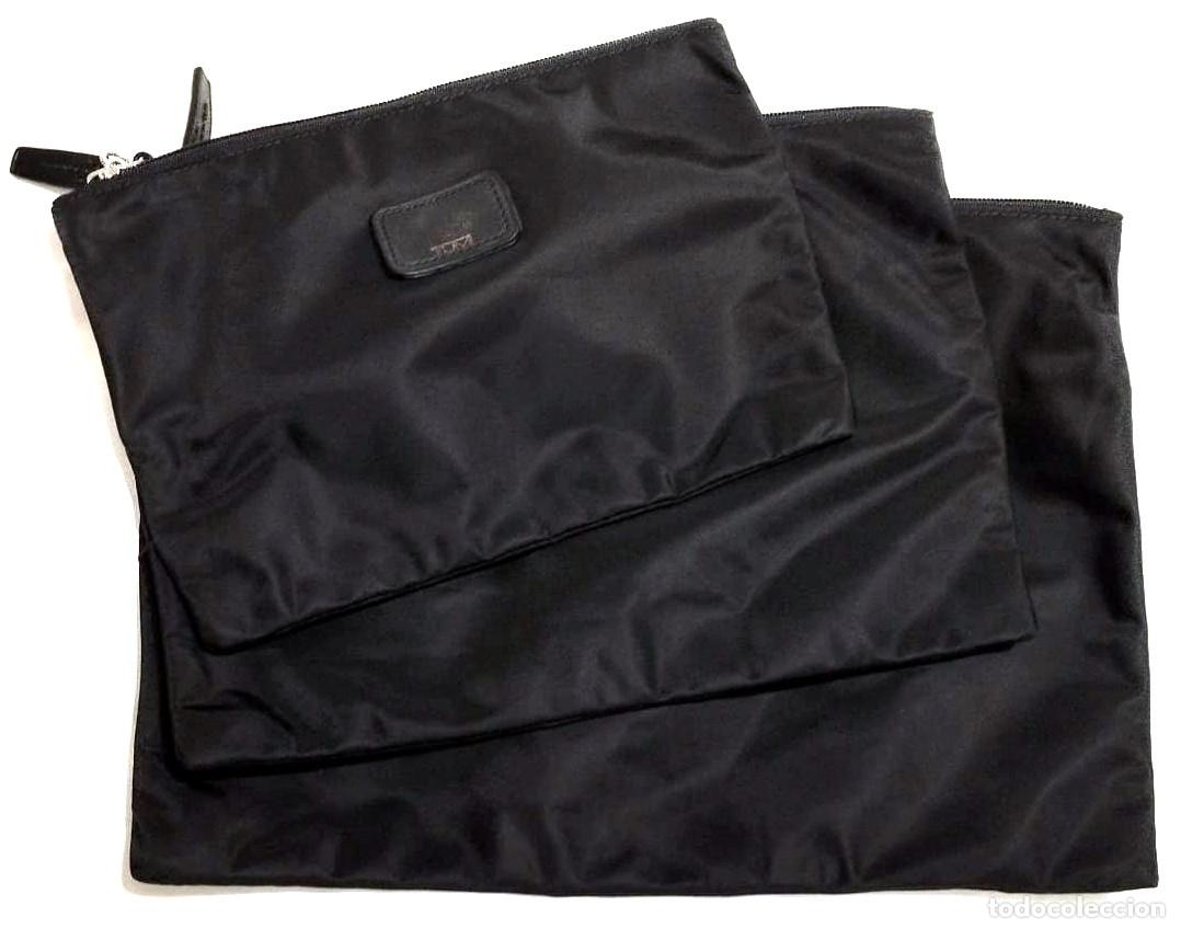 Vintage: TUMI set de 3 bolsas de viaje con cremallera, Color negro, Nuevas