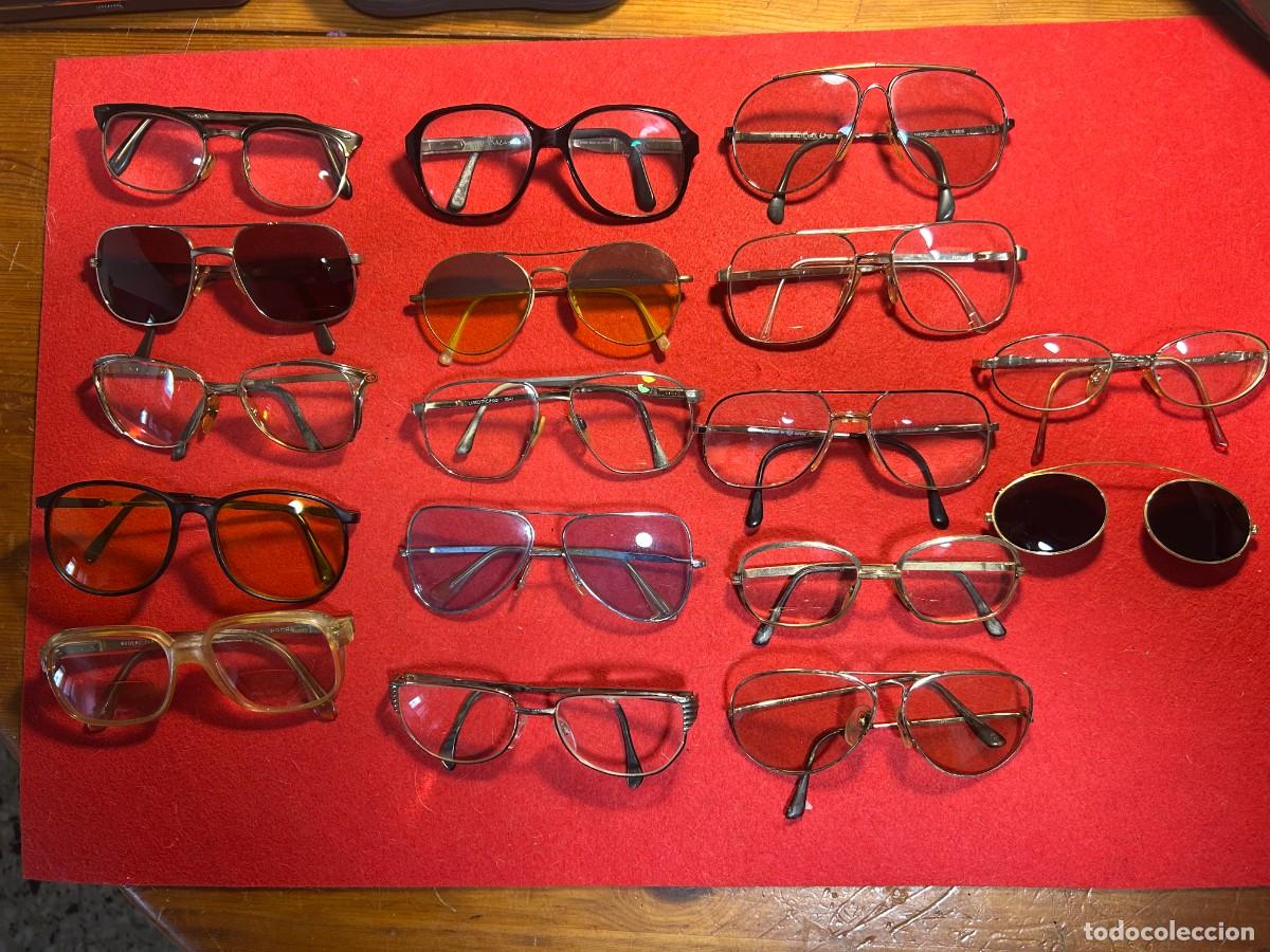 Vintage: gafas vintage usadas y de sol, lote 16 gafas con su funda