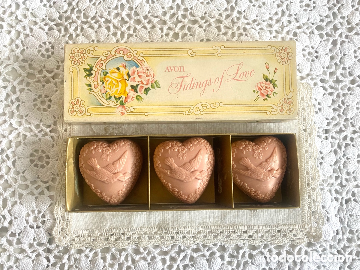 Vintage: Jaboncillos vintage de AVON , coraz&oacute;n y p&aacute;jaros