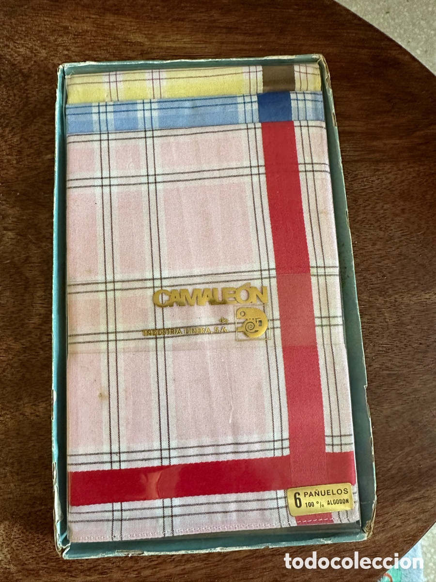 Vintage: Precioso juego de 6 pa&ntilde;uelos de tela vintage de la clasica marca espa&ntilde;ola Camale&oacute;n