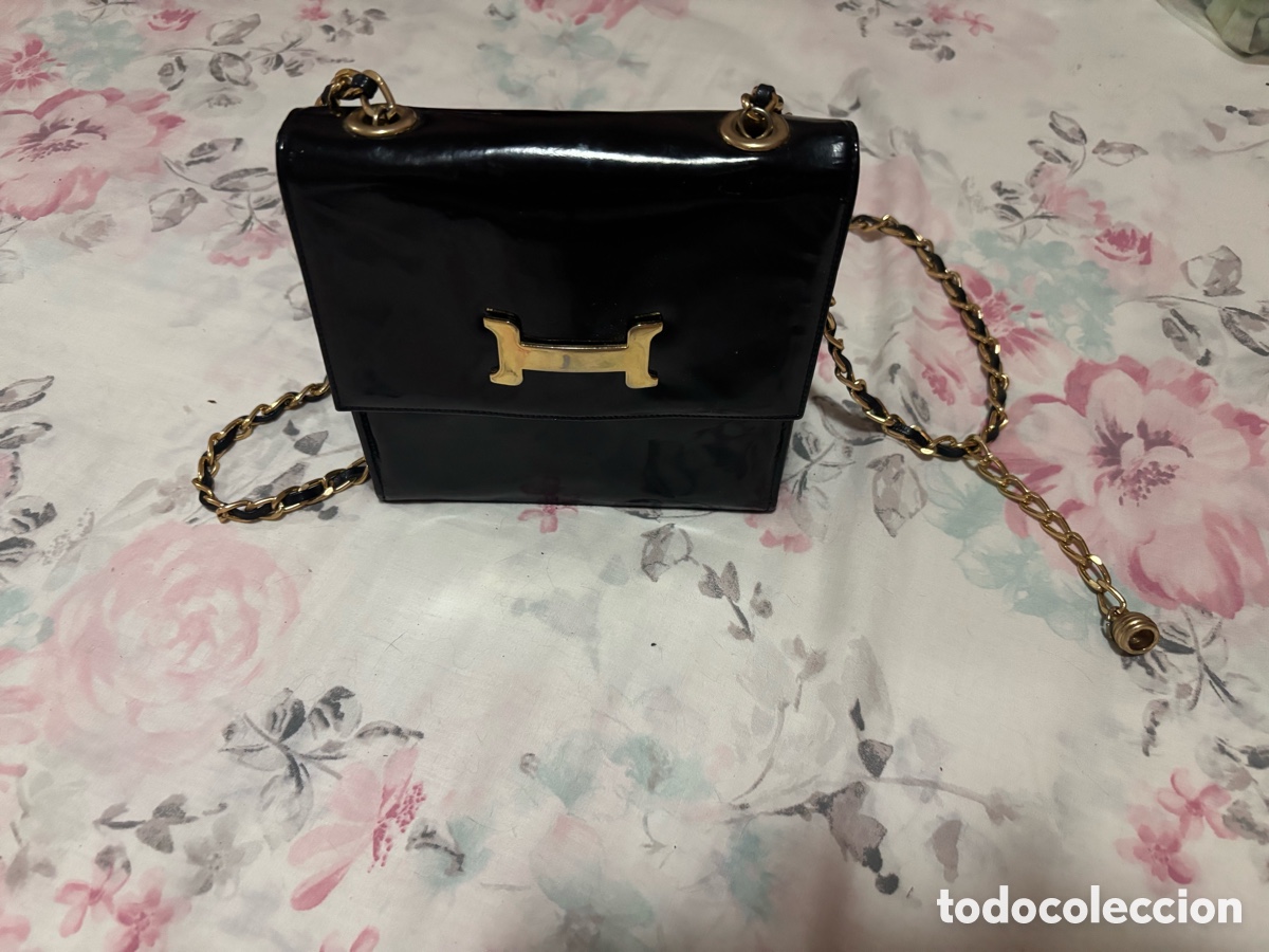 Vintage: Bolso negro de charol