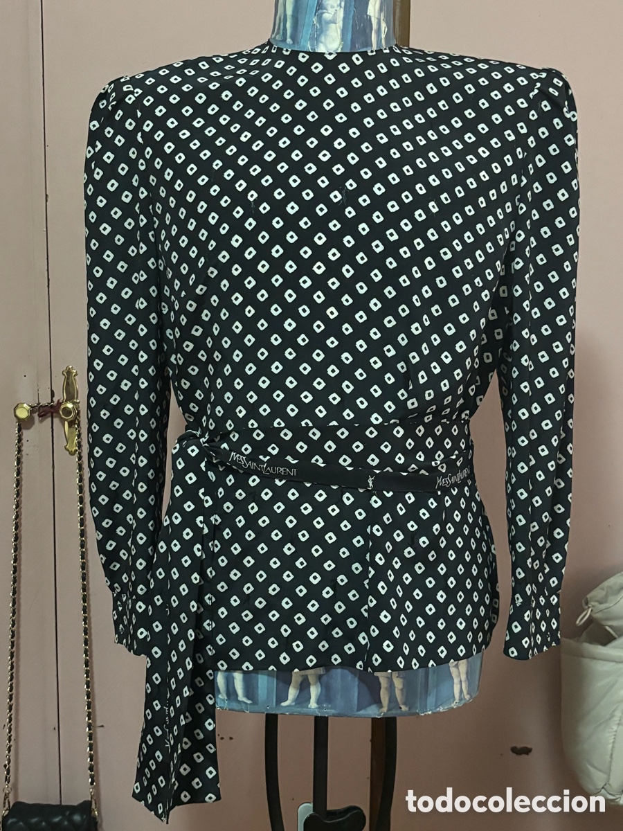 Vintage: Blusa YSL azul marino - Foto 1