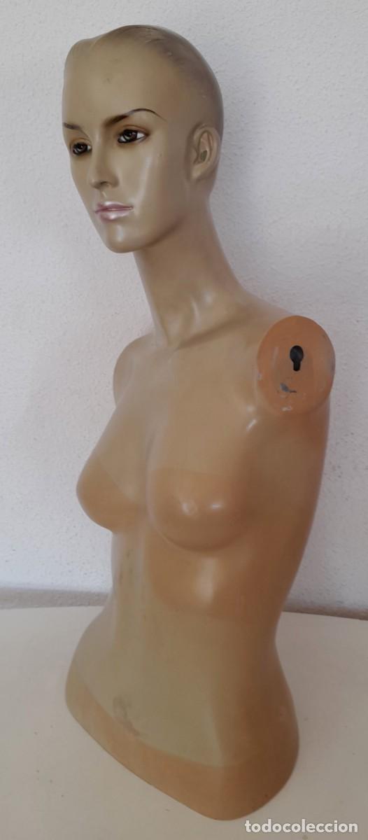 Vintage: Maniqu&iacute; busto femenino mujer vintage a&ntilde;os 60 aprox. escaparate tienda 78 cm de alto