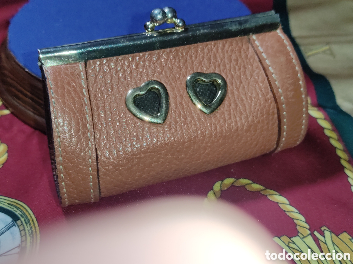 Vintage: Monedero de mujer de piel leg&iacute;tima marr&oacute;n.Vintage.