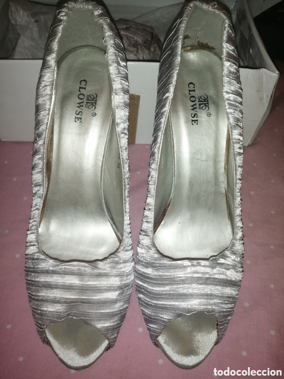Vintage: Zapatos plateados N&uacute;mero 39