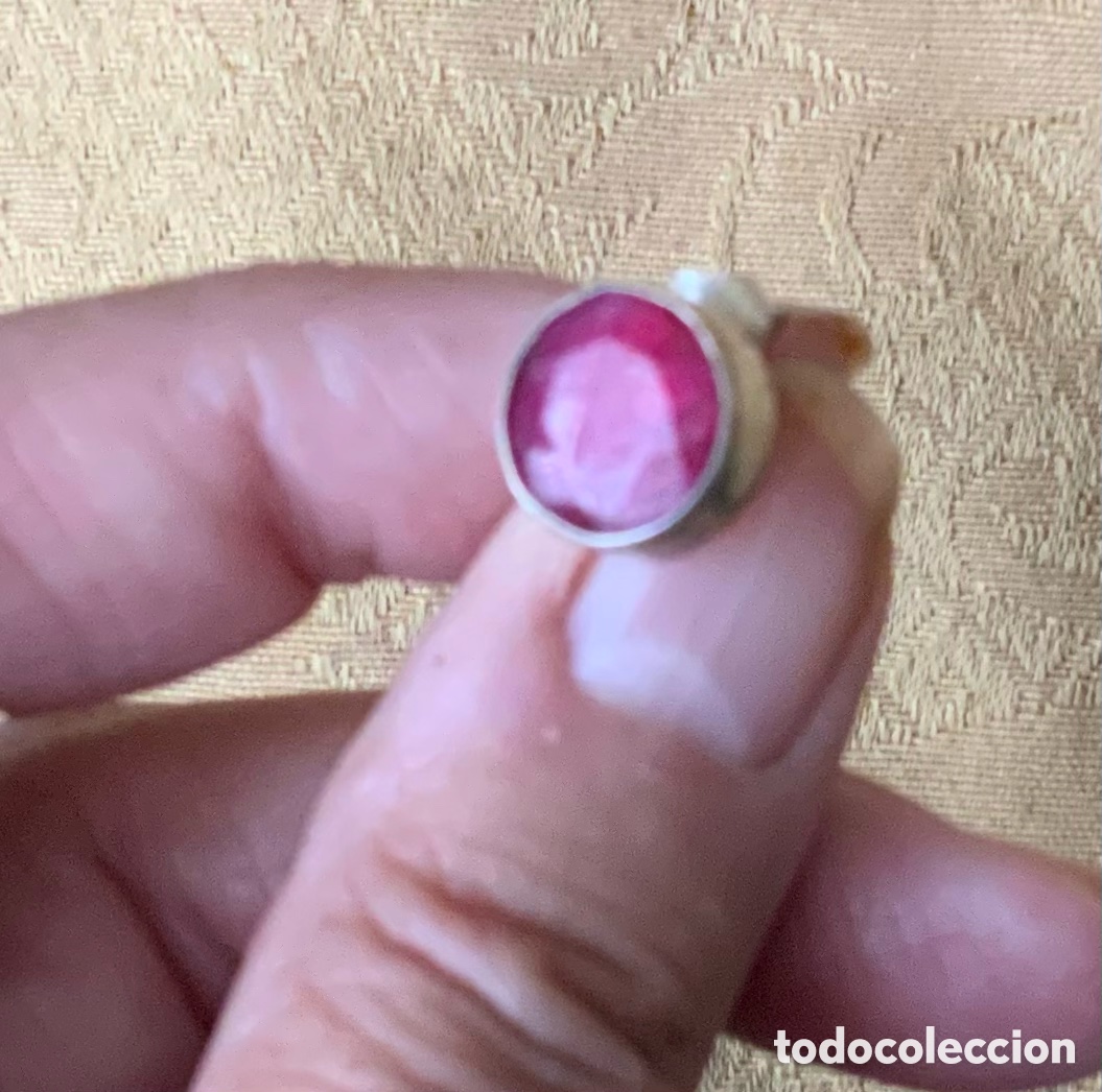 Vintage: PENDIENTES PLATA LEY Y RUBI NATURAL - Foto 4
