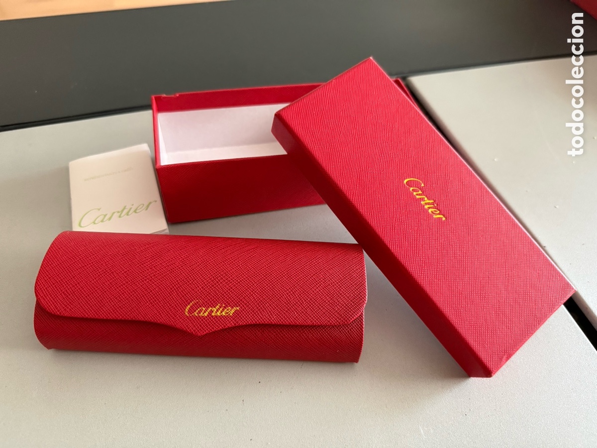 Vintage: CARTIER. FUNDA R&Iacute;GIDA Y CAJA. PARA GAFAS