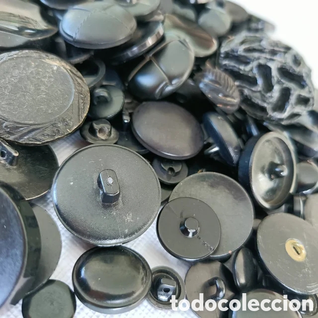 Vintage: 200 gramos botones negros, de pie, diferentes modelos