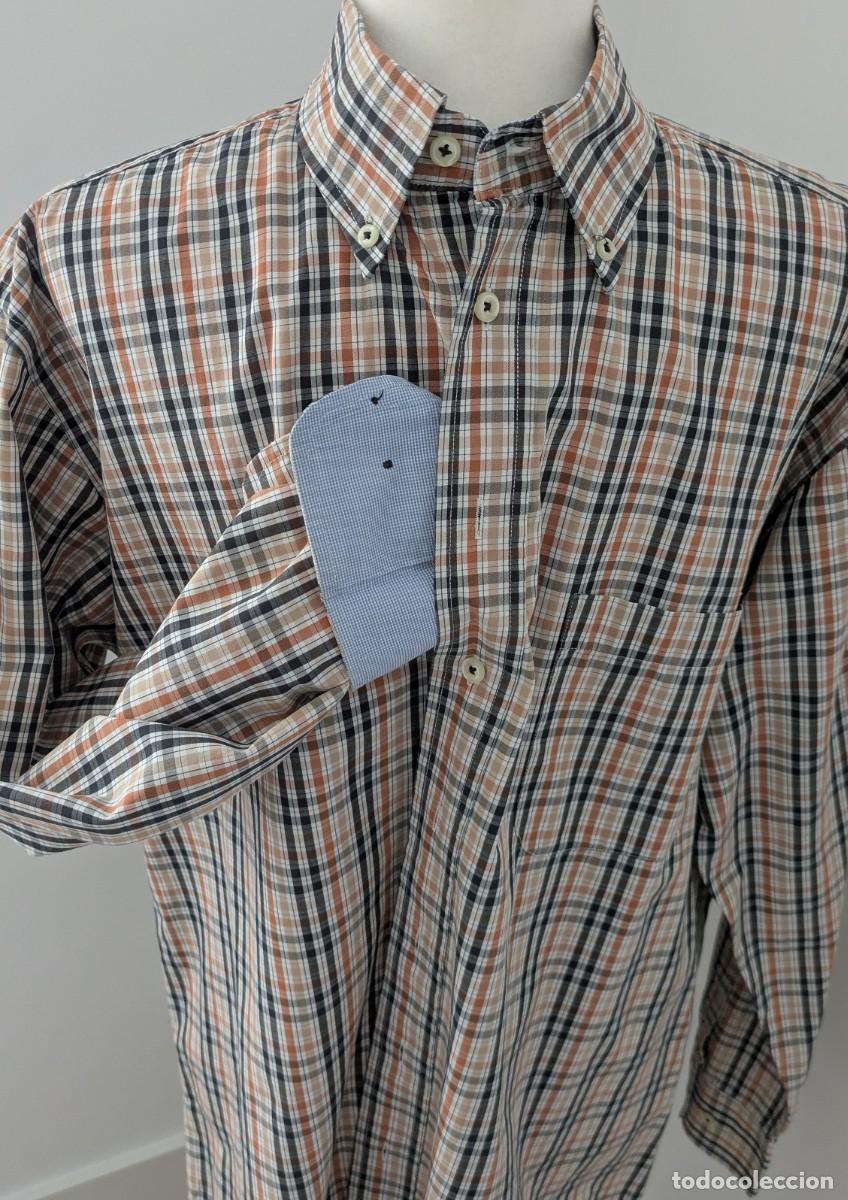 Vintage: Camisa cuadros beige y azul. Algod&oacute;n. Today's Man.