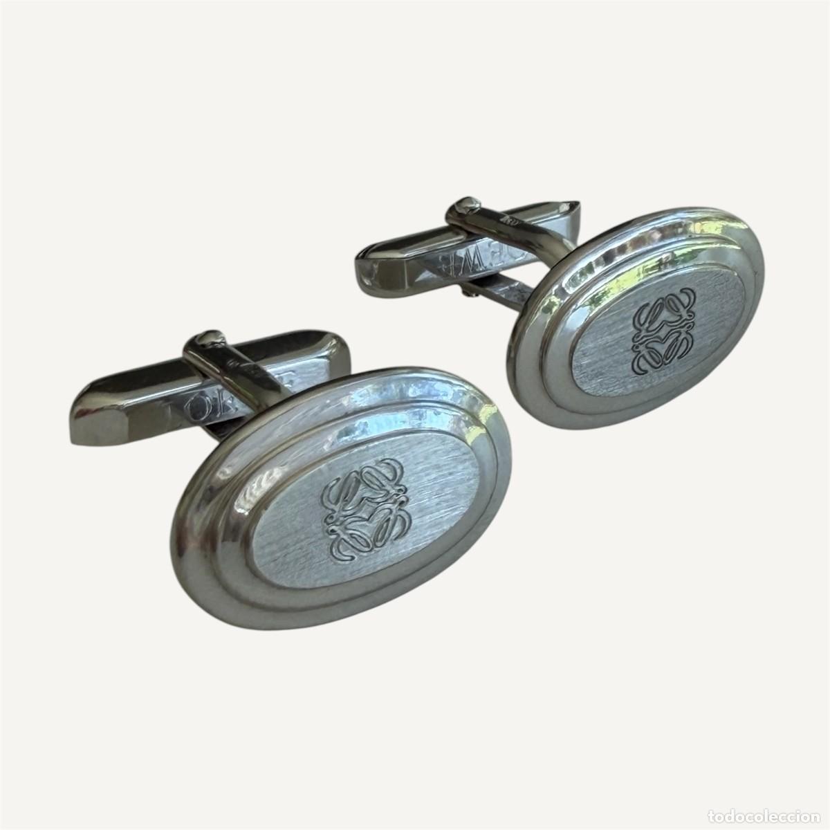 Vintage: Gemelos Loewe Vintage Plateados con Anagrama y Caja Original &ndash; Made in Spain
