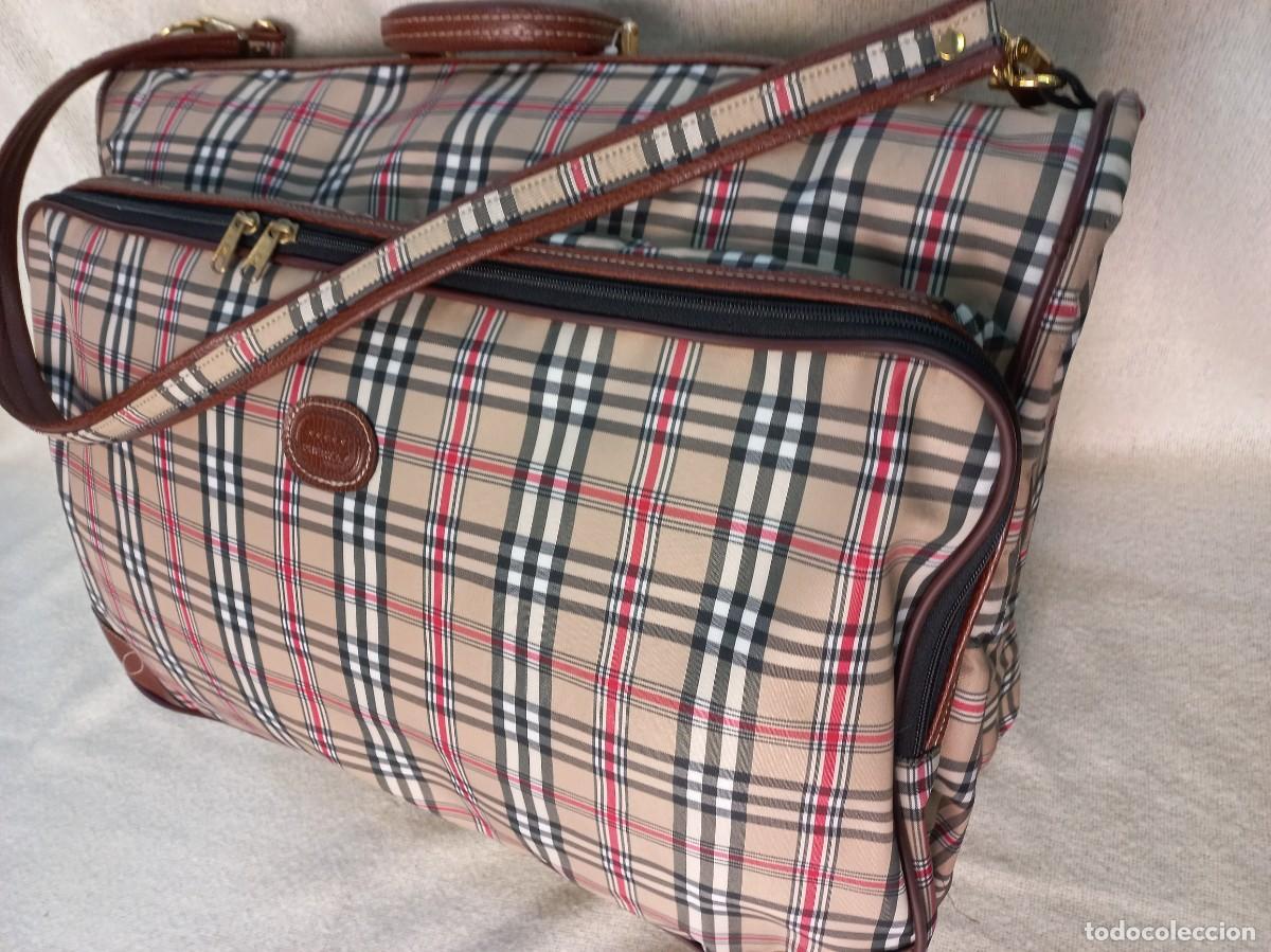 Vintage: PORTA TRAJES &uml;PHERKOX&uml; (cuadros Burberry) imitaci&oacute;n