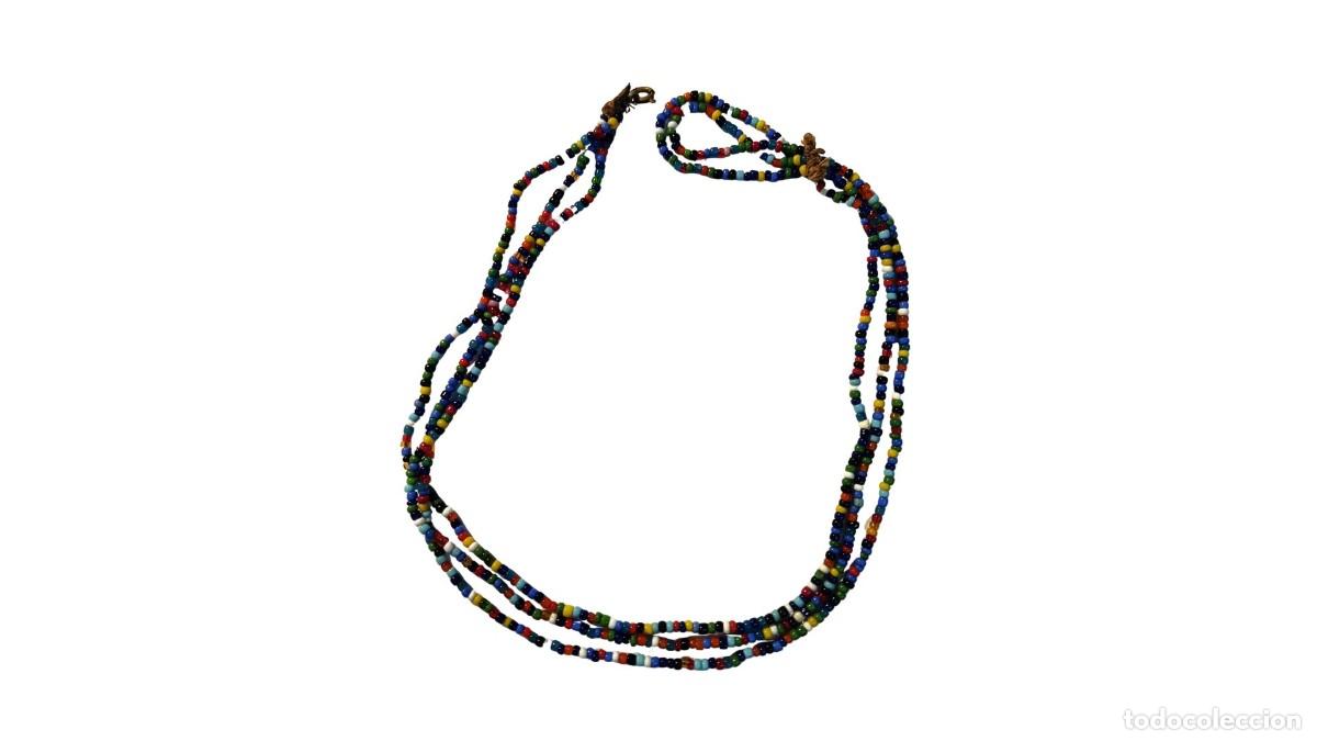 Vintage: COLLAR TRES HILOS SEED BEADS MULTICOLOR &middot; &middot; &Eacute;TNICO BOHEMIO &middot; A&Ntilde;OS 90 &middot; GRUNGE &middot; FESTIVAL