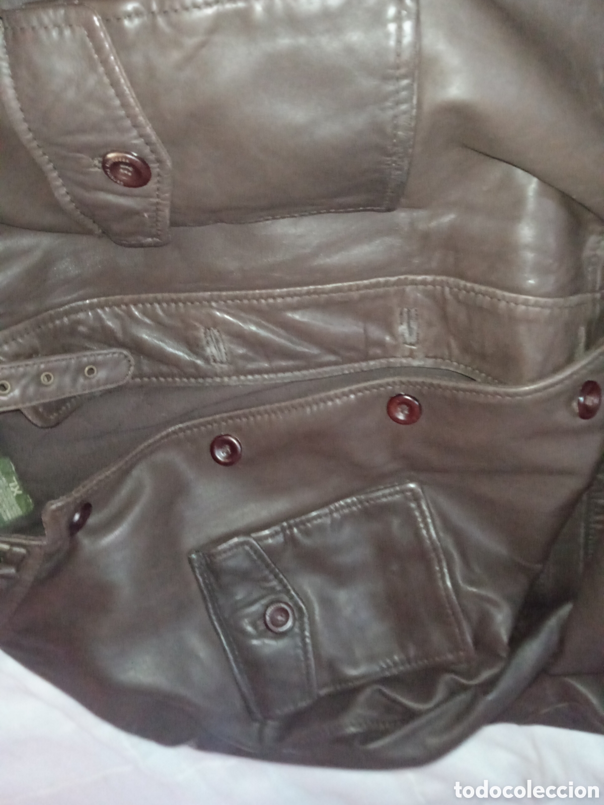 Vintage: Coronel Tapioca , original chaqueta de cuero XL - Foto 8