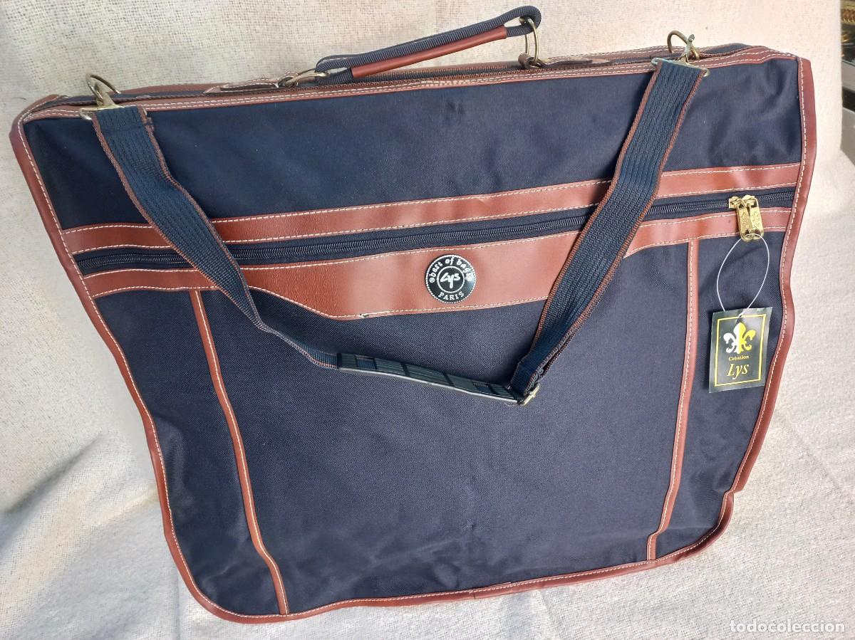 Vintage: PORTA TRAJES &uml;LYS&uml; azul-cuero