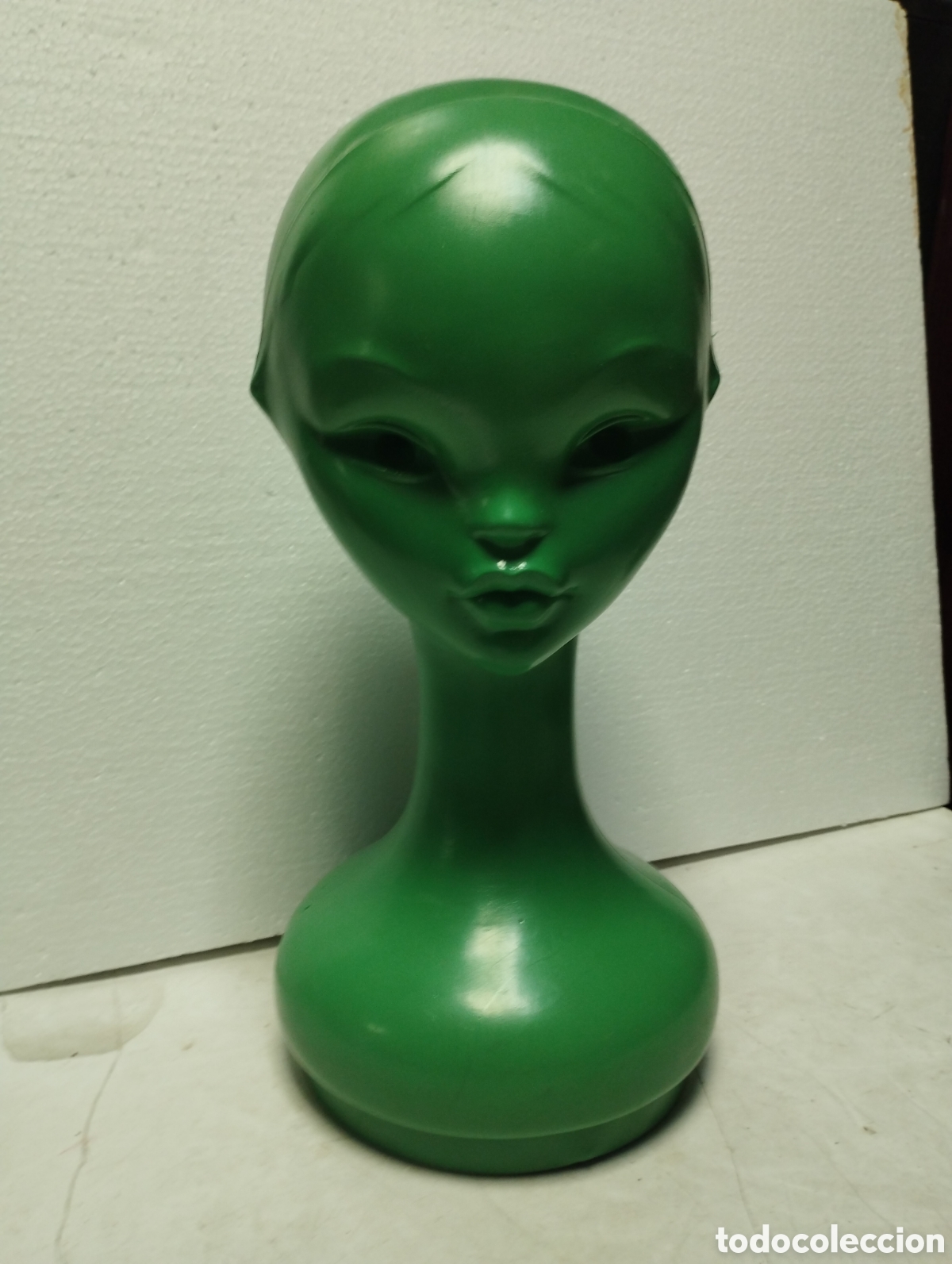 Vintage: CABEZA BUSTO MANIQUI PARA PELUCAS O SOMBREROS. VINTAGE A&Ntilde;OS 60. MED ALTO 36 CM.