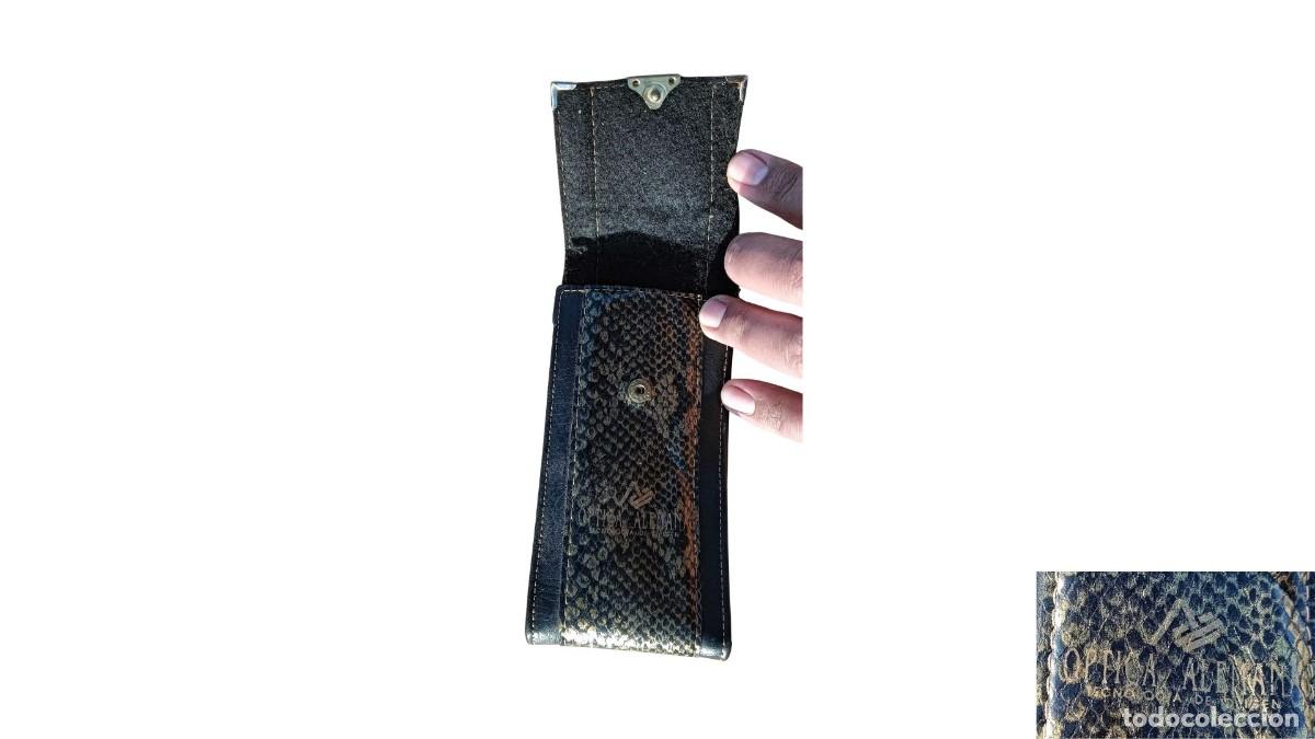 Vintage: FUNDA PARA GAFAS DE CUERO CON ESTAMPADO DE SERPIENTE