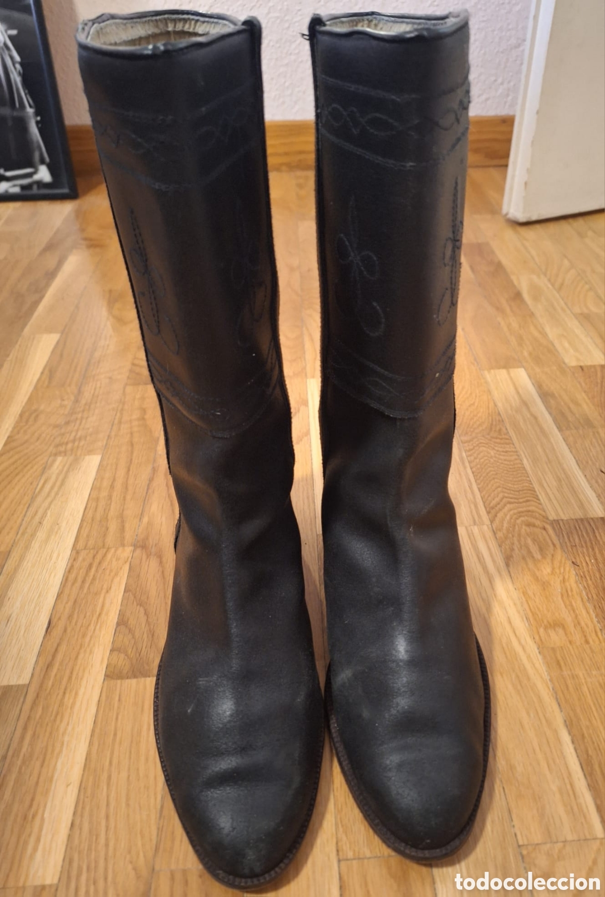 Vintage: Botas camperas de cuero negro - Valverde del Camino