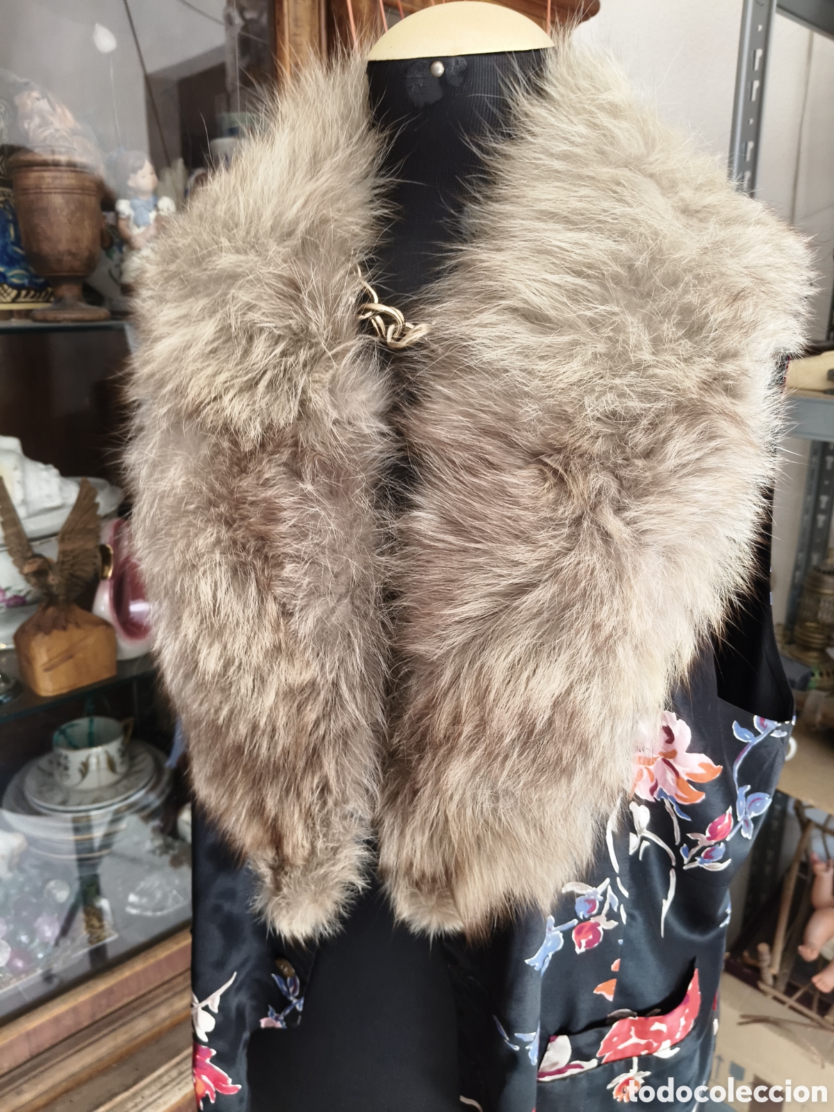 Vintage: Cuello de piel antiguo para abrigo