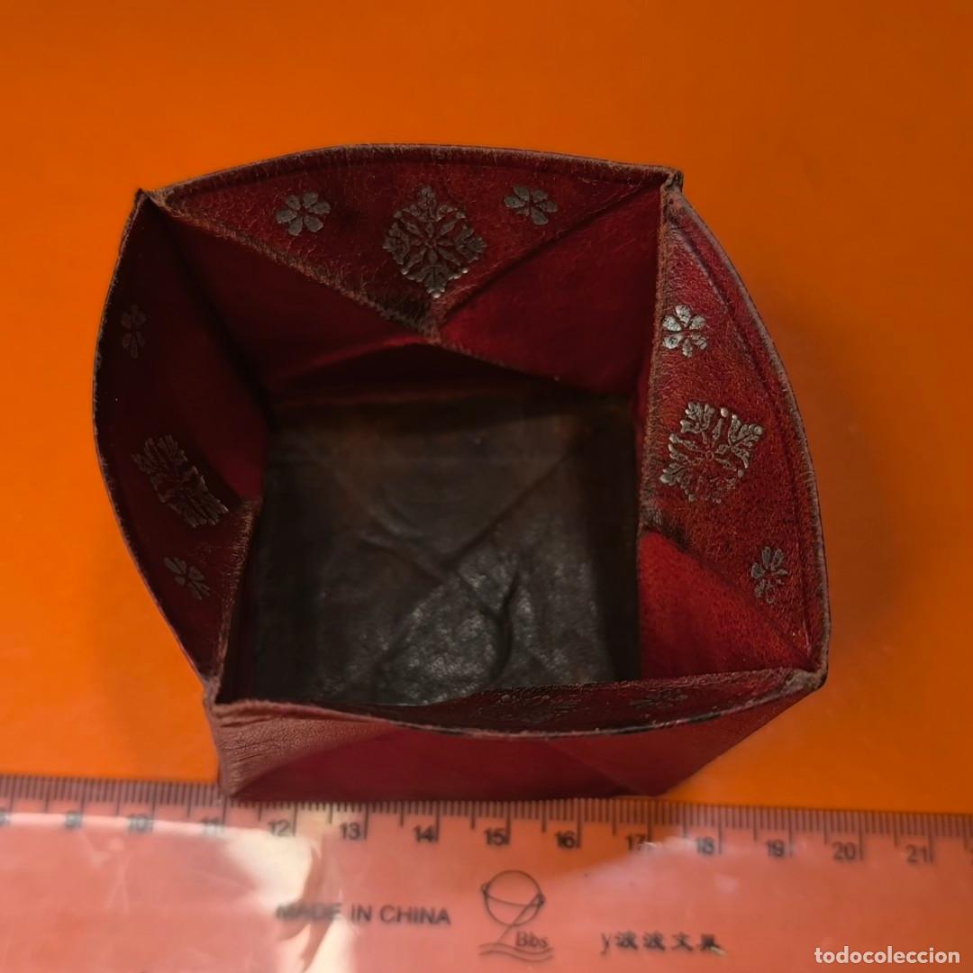 Vintage: 001521COM-monedero cubo plegable de cuero - Foto 2