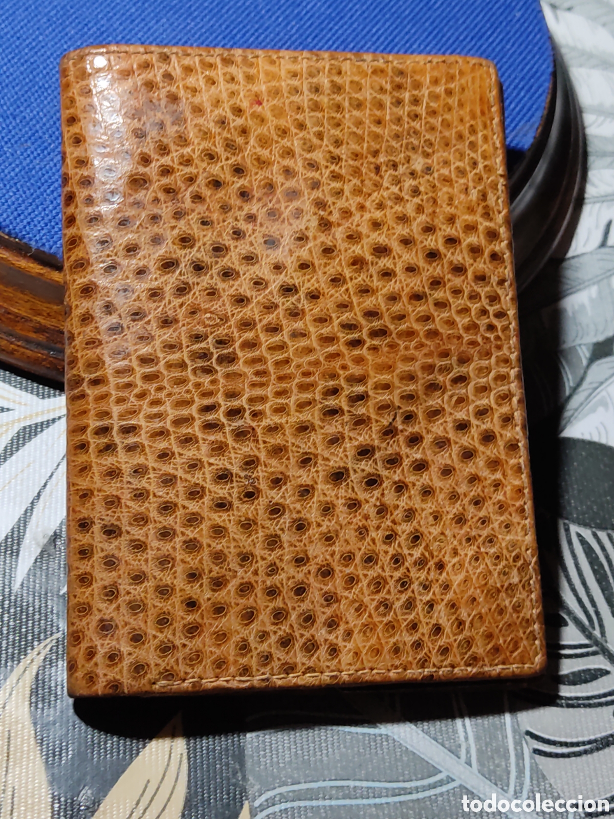 Vintage: Cartera caballero de fina piel de serpiente original Vintage.Nueva,sin uso.