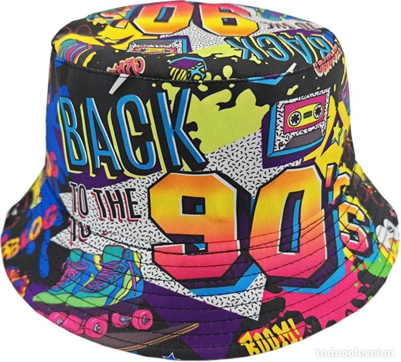 Vintage: Sombrero Pescador Bucket Hat Retro Estilo 80s 90s para Hombre y Mujer Accesorio Vintage