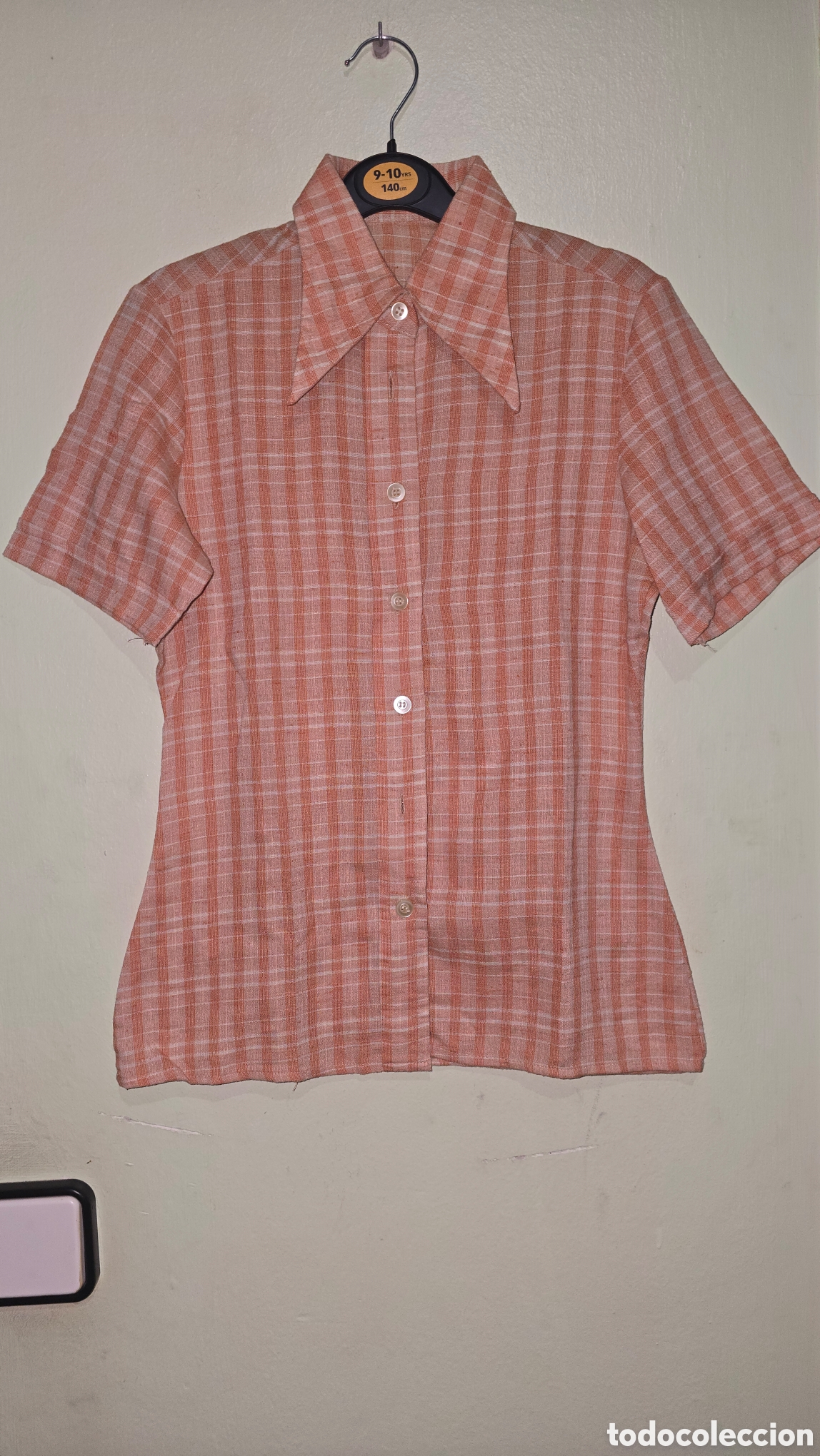Vintage: Camisa naranja pastel y blanca a&ntilde;os 70