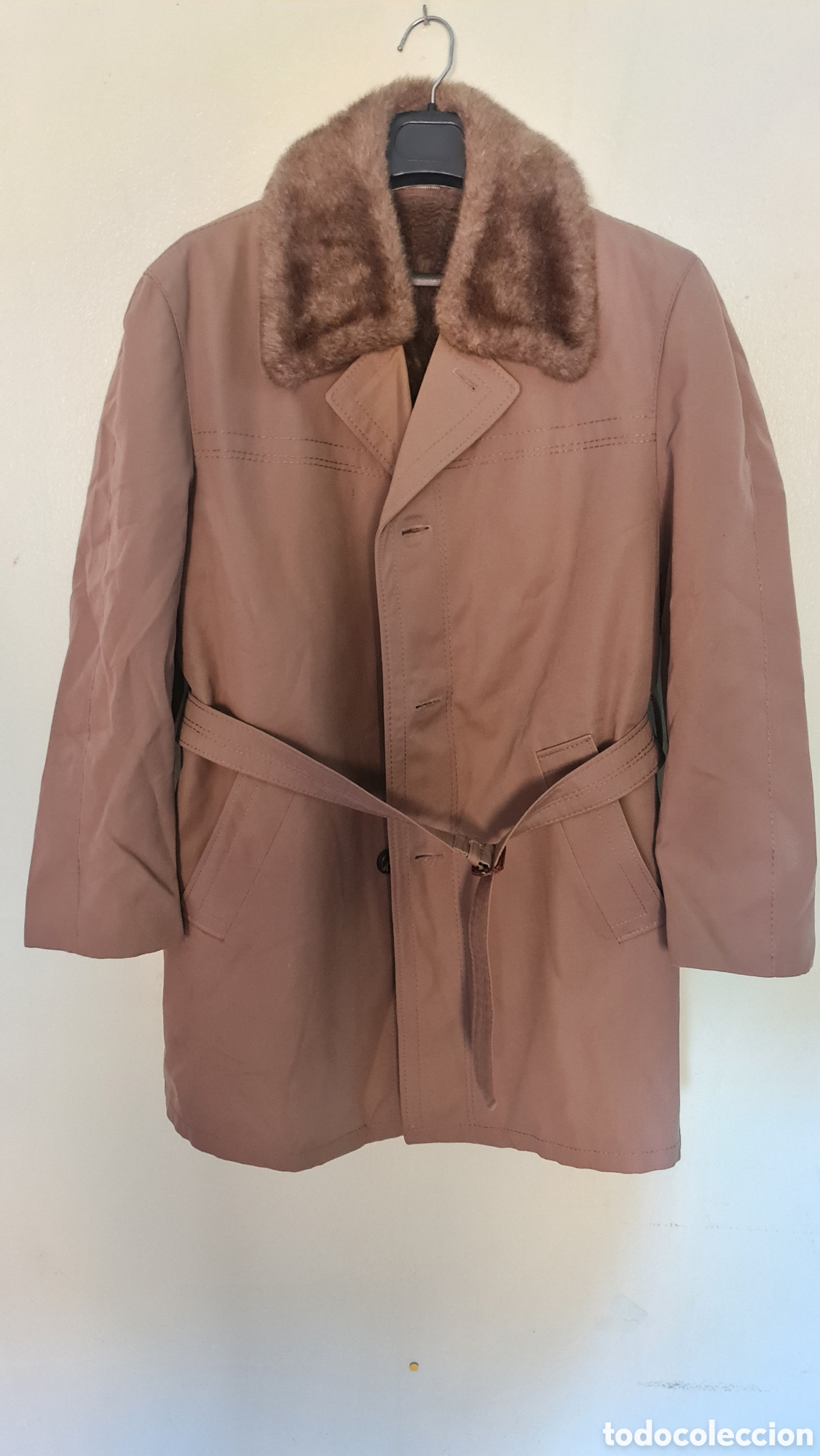 Vintage: Abrigo marron pelo cuello talla l - Foto 2
