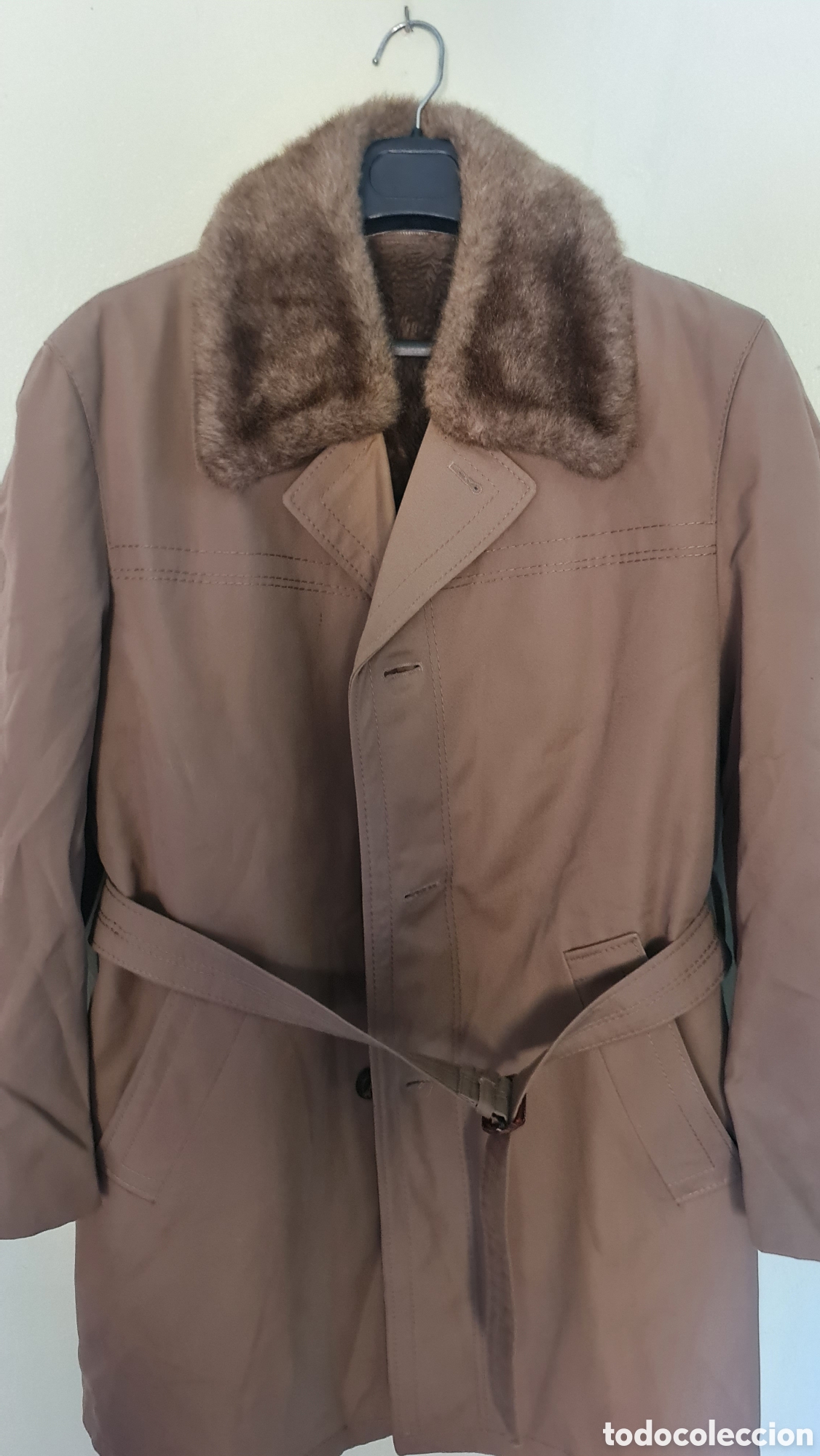 Vintage: Abrigo marron pelo cuello talla l - Foto 3