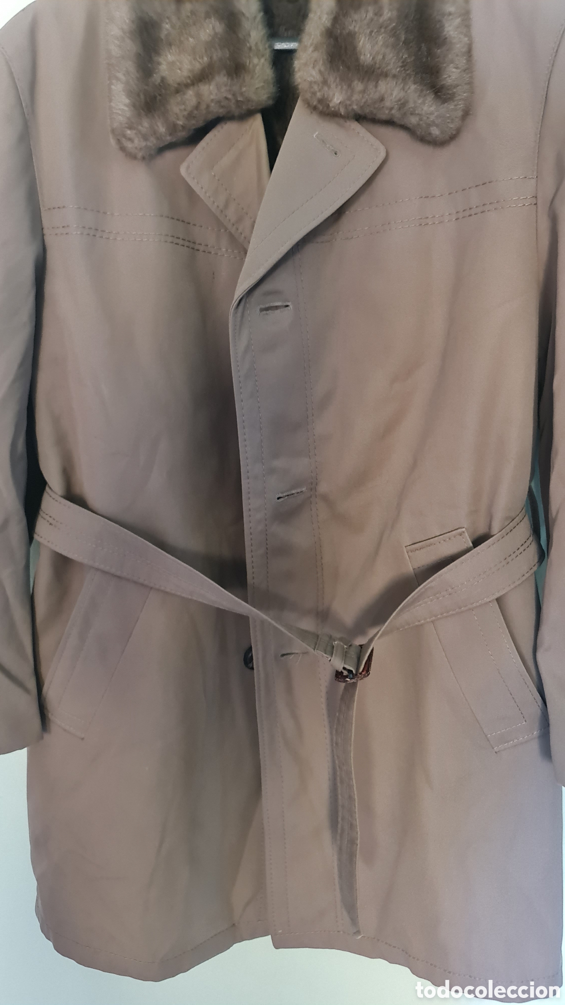 Vintage: Abrigo marron pelo cuello talla l - Foto 4