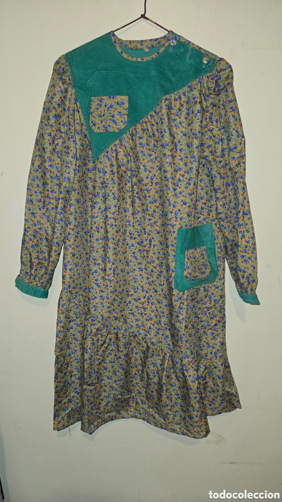 Vintage: Vestido vintage verde de flores