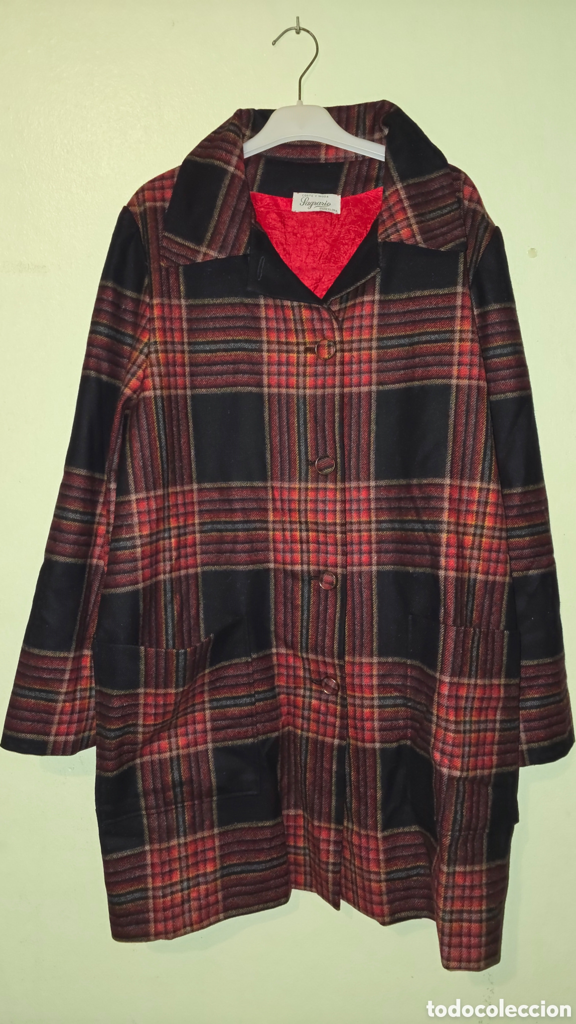 Vintage: Abrigo de cuadros vintage talla l