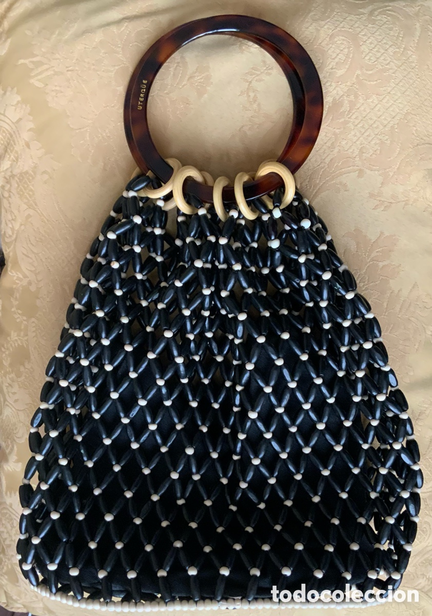 Vintage: BOLSO DE ABALORIOS DE MADERA UTERQ&Uuml;E - Foto 15