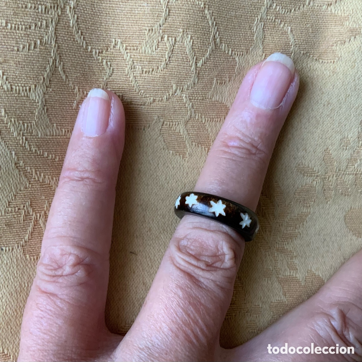 Vintage: ANILLO CORAL NEGRO y ESTRELLAS - Foto 3
